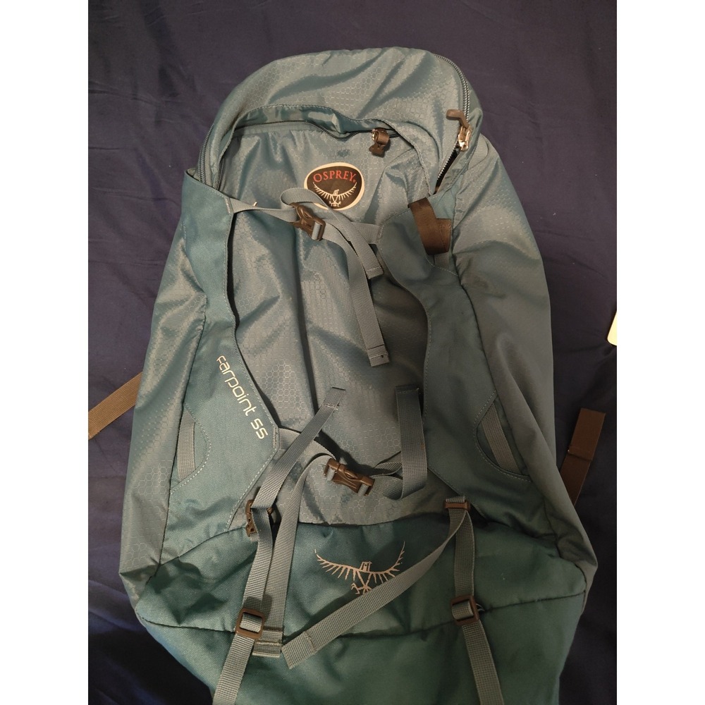 Osprey Farpoint 55L Travel Backpack Mens Teal Hiking Carry On Trekking Bag